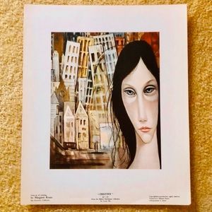 Vintage Margaret Keane Litho Print Big Eyes 1960’s Midcentury Mod Quirky
